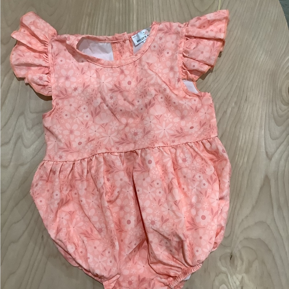 Pink Floral Baby Romper